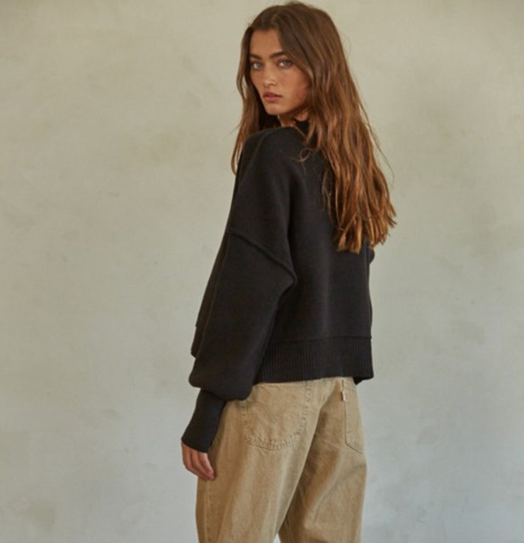 Aimee Crewneck Sweater: Black