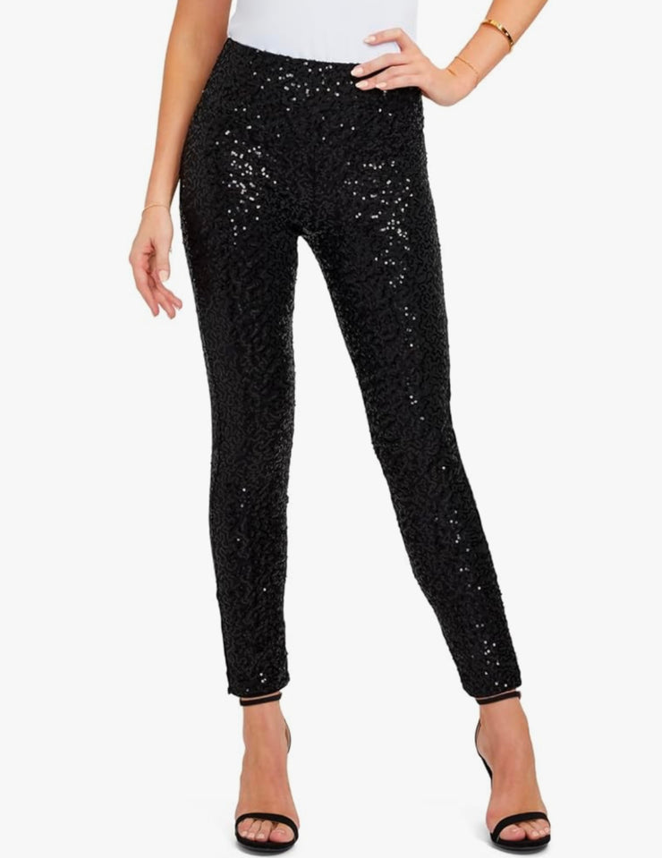 Tinley Sequin Leggings: Black