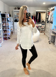 Everyday Essential Long Sleeve Tunic Shirt: White