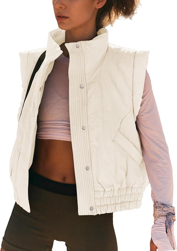 Marley Puffer Vest: Off White