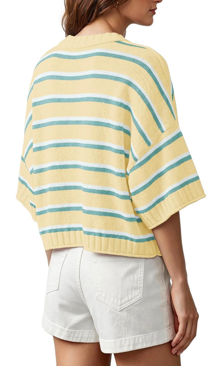 Coastal Seas Stripe Sweater: Lemon