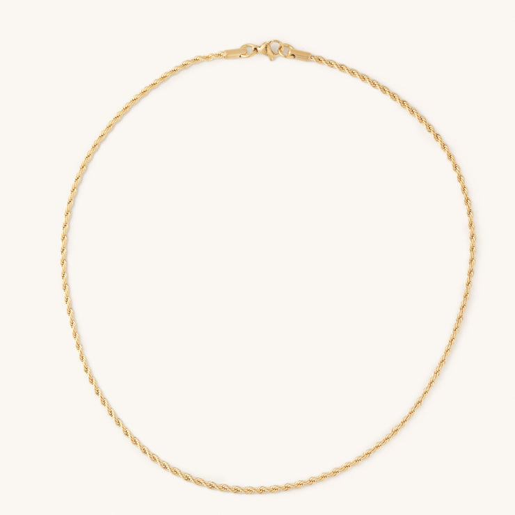 Skinny Rope Necklace {Waterproof}: Gold