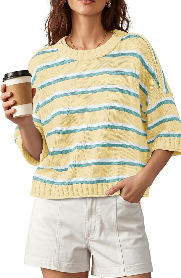Coastal Seas Stripe Sweater: Lemon