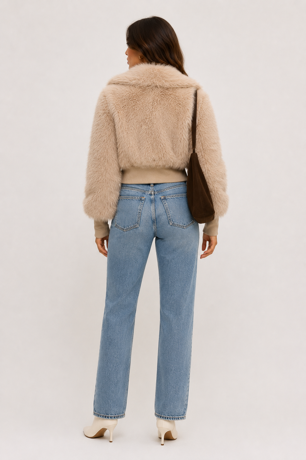 Fiona Fur Jacket: Taupe