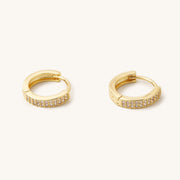 Diana Pave Huggie Earrings: Gold