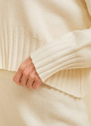 Eileen Mock Neck Sweater: Cream