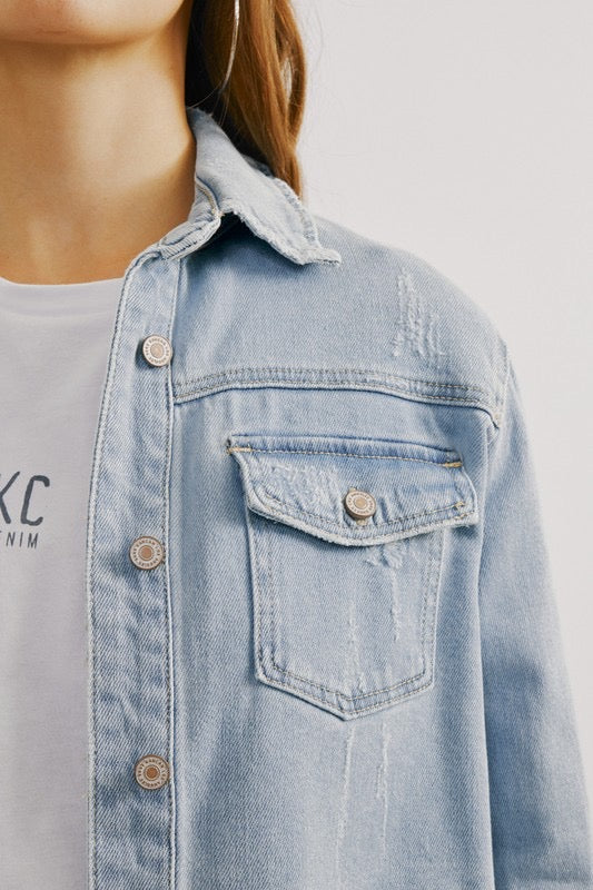 Aiden Button Down Denim Shacket