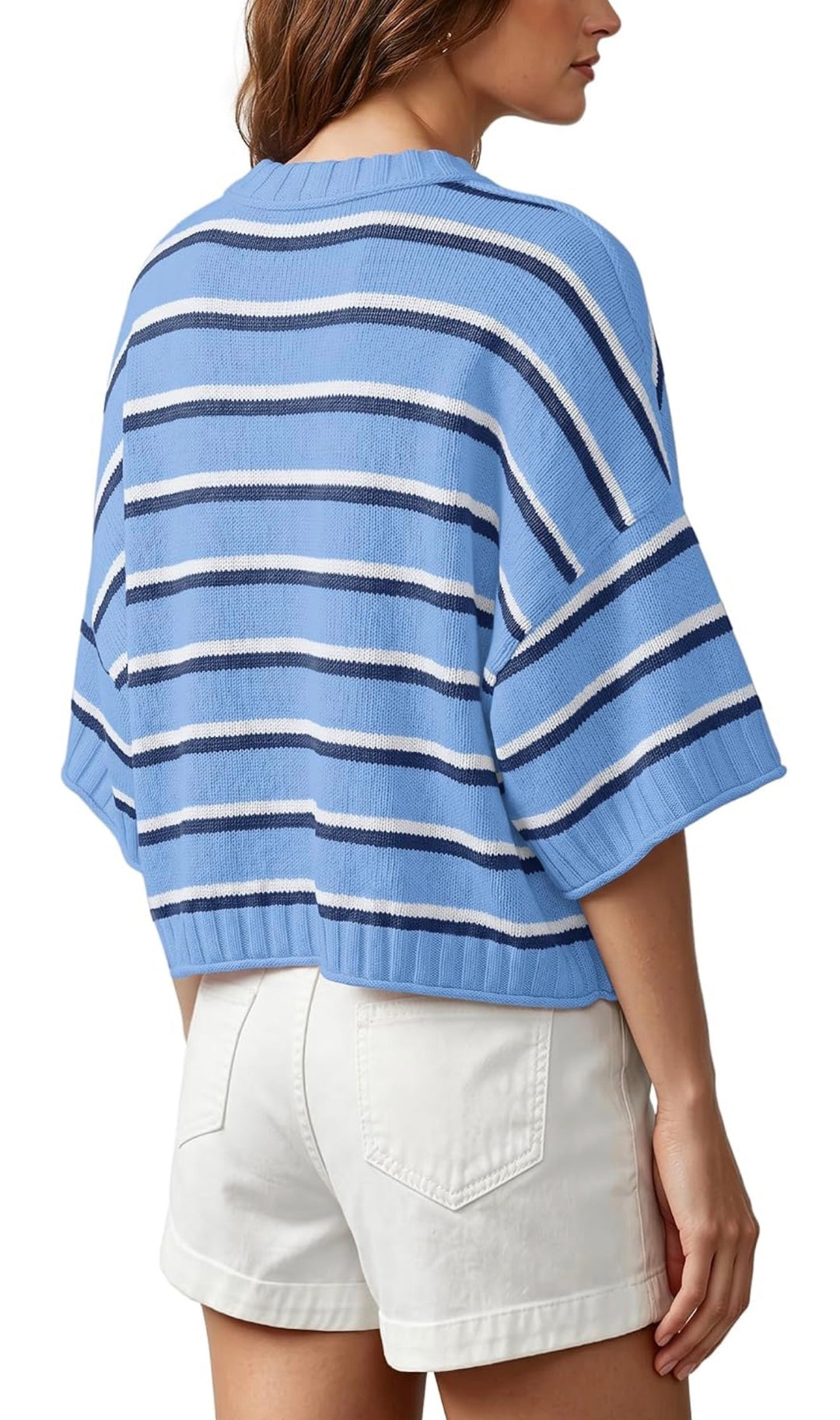 Coastal Seas Stripe Sweater: Blueberry