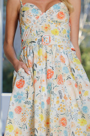Garden Tea Party Belted Midi Dress
