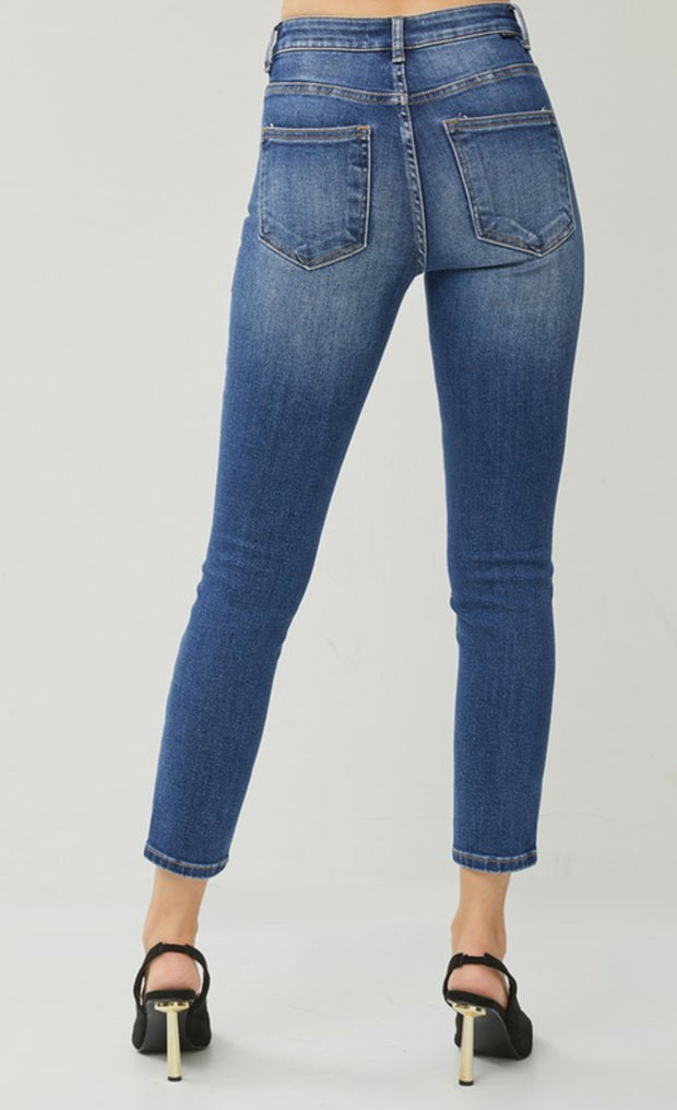 Collette High Rise Ankle Skinny Jeans: Dark