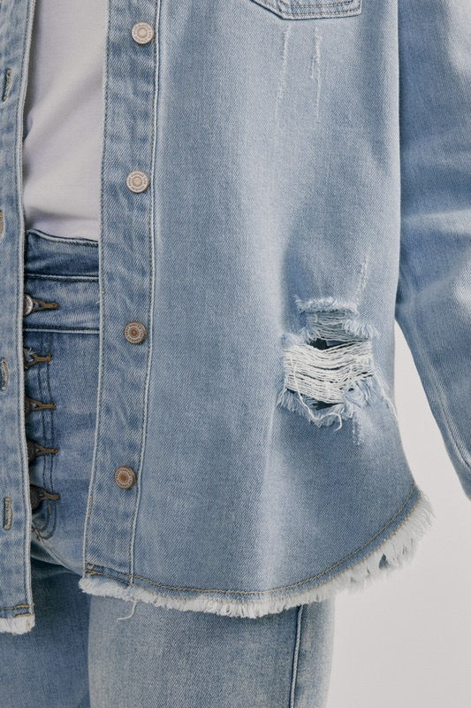 Aiden Button Down Denim Shacket