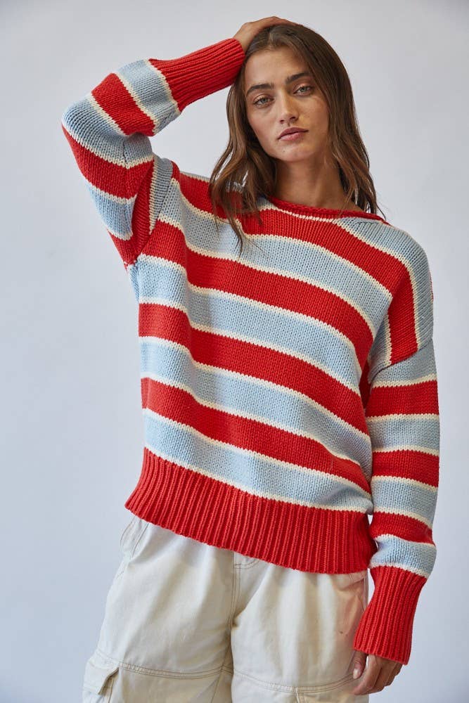 Frankie Rollneck Stripe Sweater