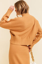 Eileen Mock Neck Sweater: Camel