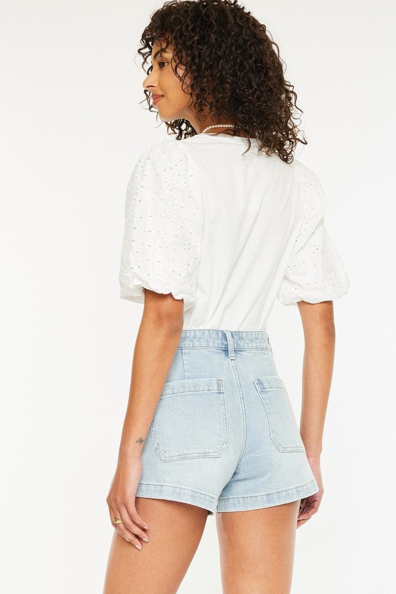 Rhett High Rise A-Line Trouser Denim Shorts