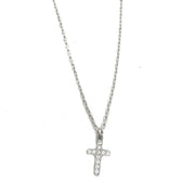 Crystal Cross Necklace {Waterproof} : Silver