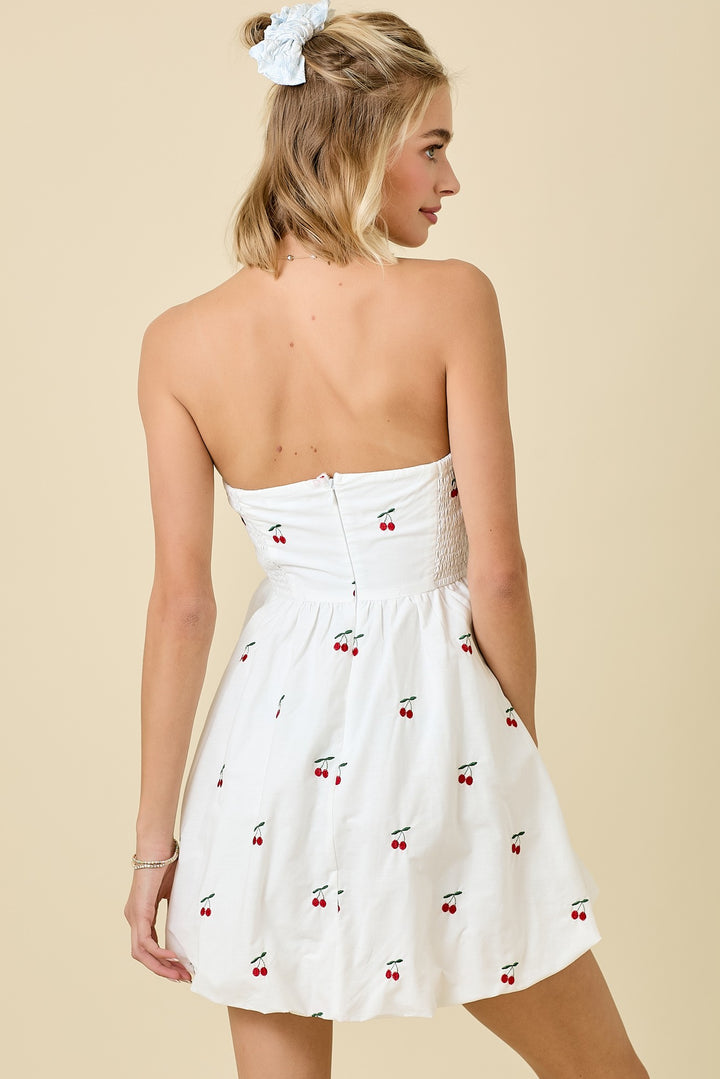 Cherry On Top Bubble Strapless Dress
