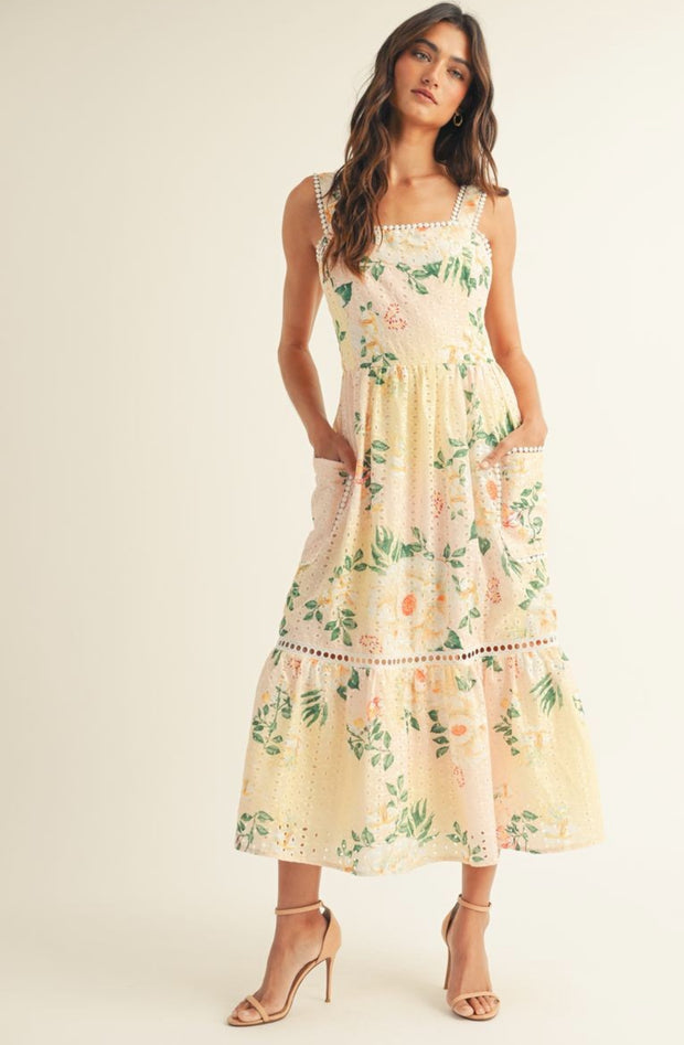 Raise Your Glass Floral Midi Dress