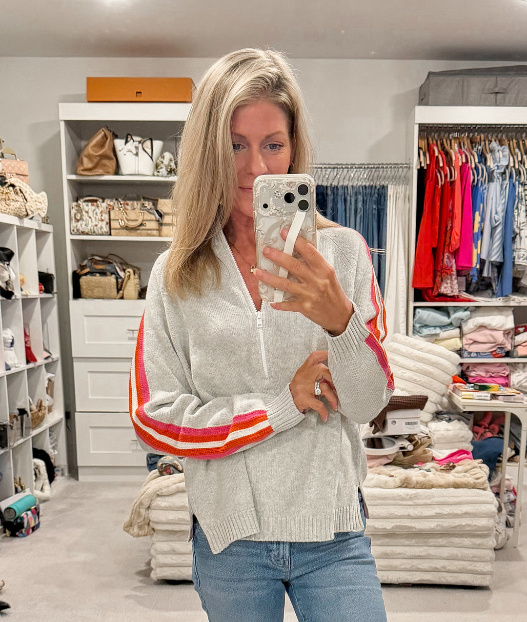 Catch Me If You Can 1/2 Zip Cotton Sweater