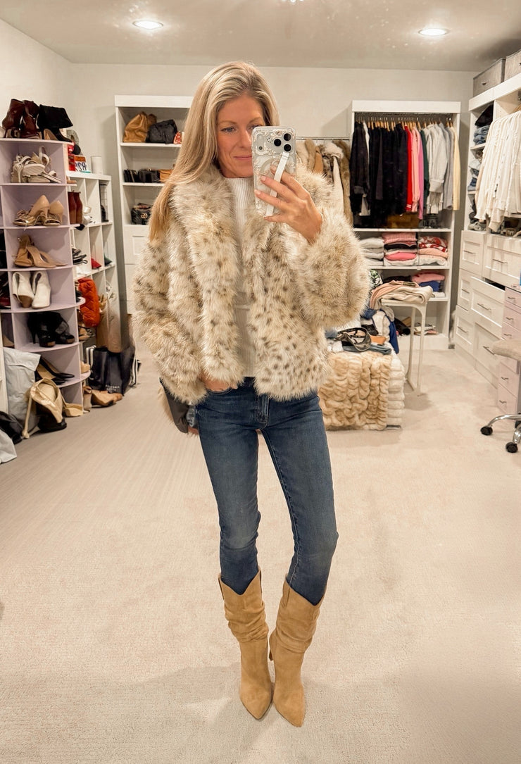 { Pre-Order } Candace Faux Fur Jacket: Cheetah