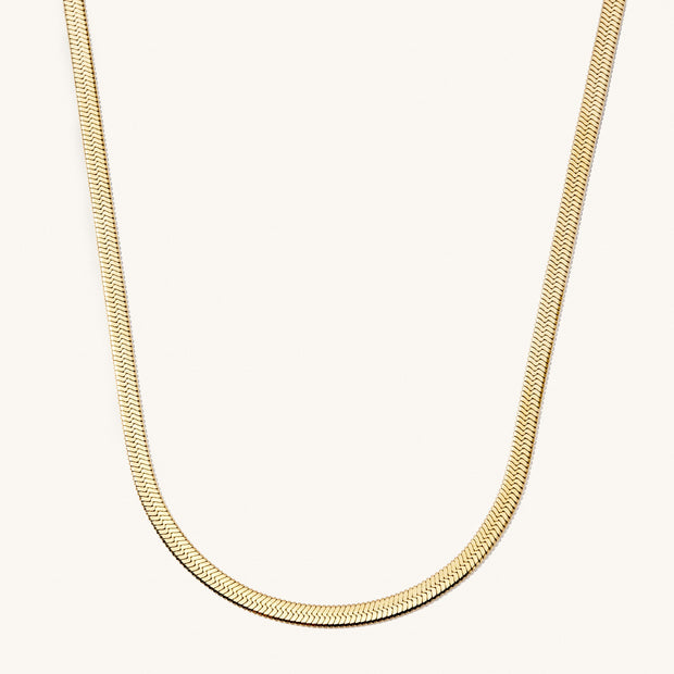 Skinny Herringbone Necklace {Waterproof} : Gold