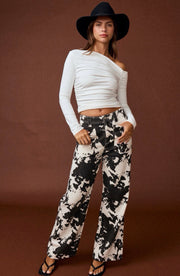 Marissa Shirred Assymetrical Top: White