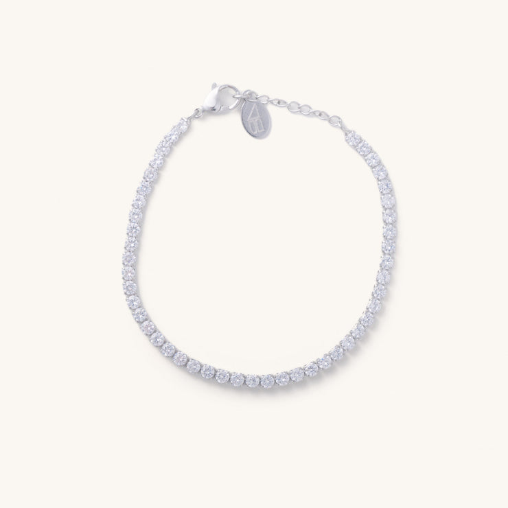 Shimmer Tennis Bracelet {Waterproof}: Silver