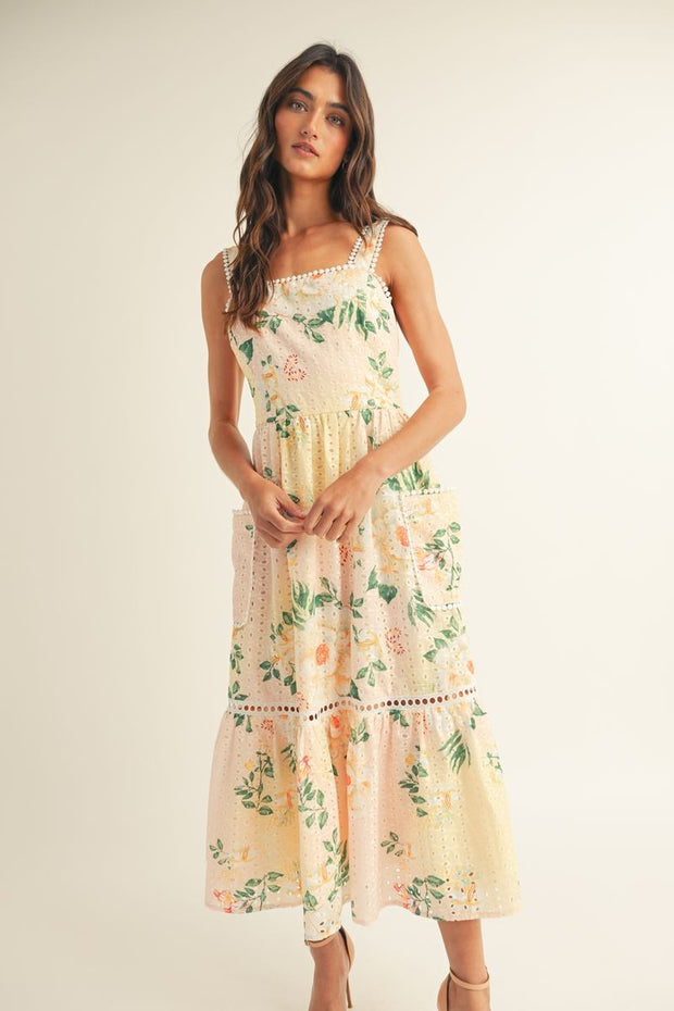 Raise Your Glass Floral Midi Dress