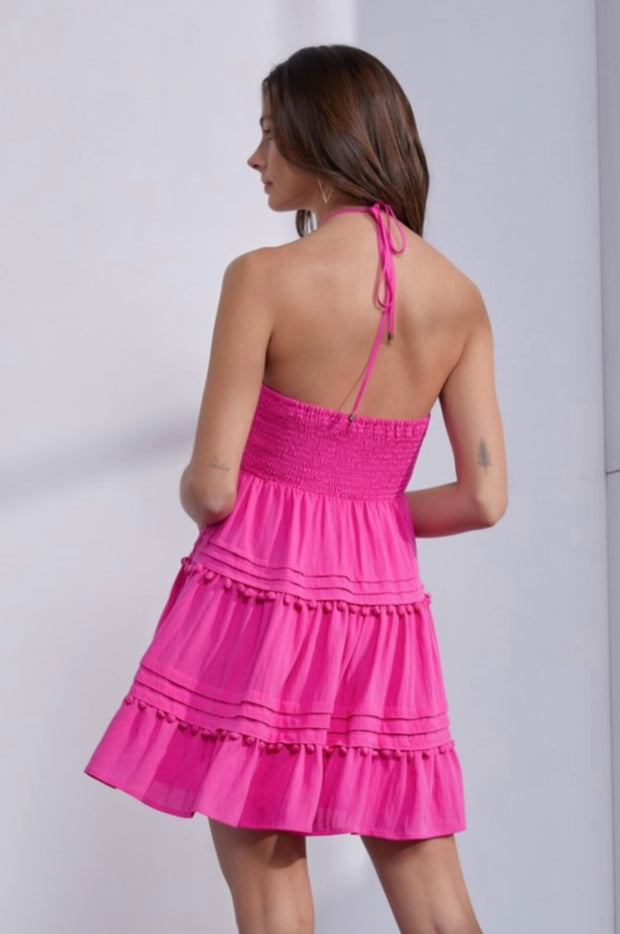 Sunday On The Boardwalk Dress: Hot Pink