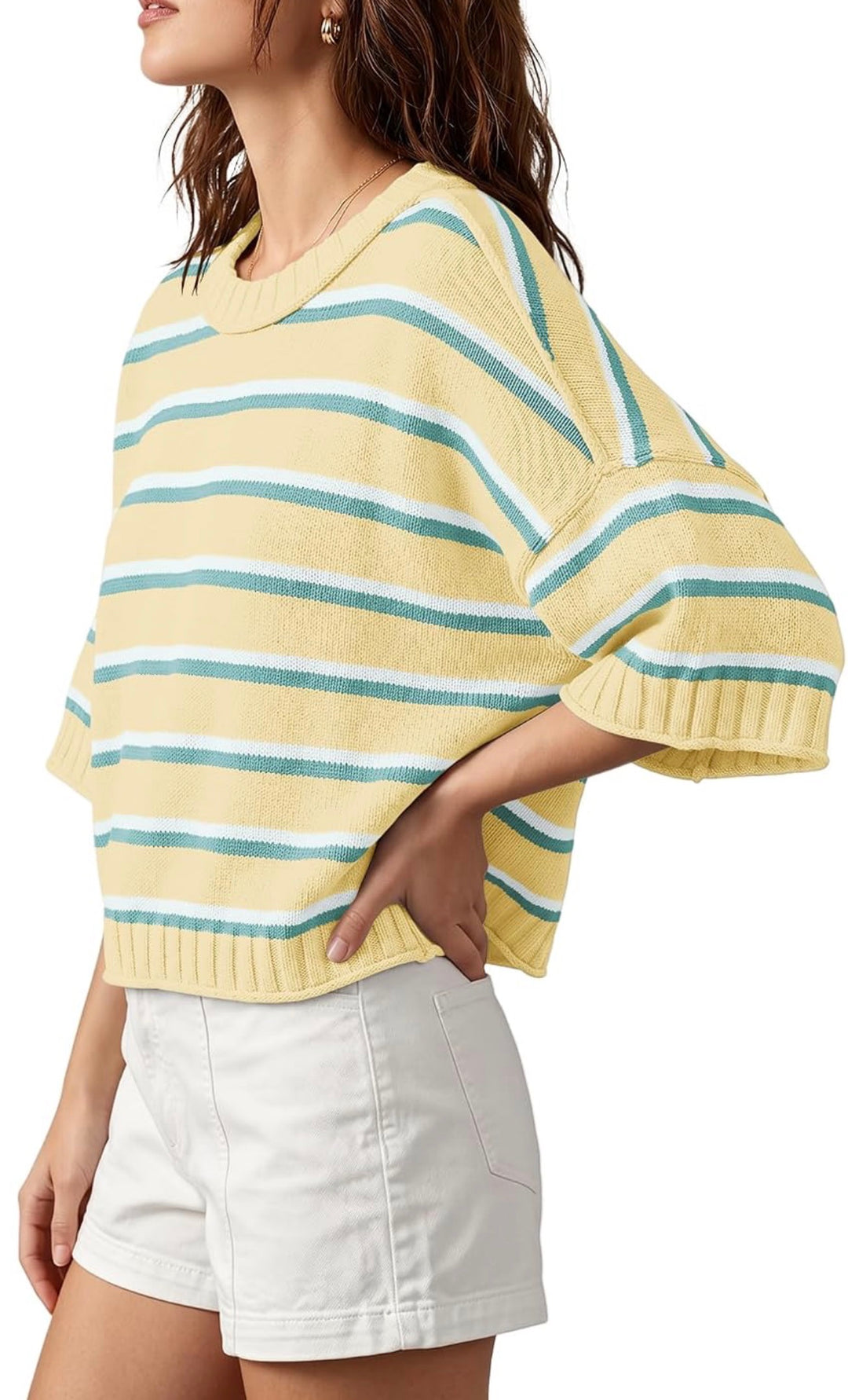 Coastal Seas Stripe Sweater: Lemon