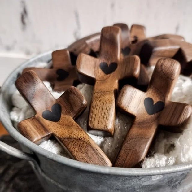 Wooden Worry/Prayer Fidget Pocket Cross