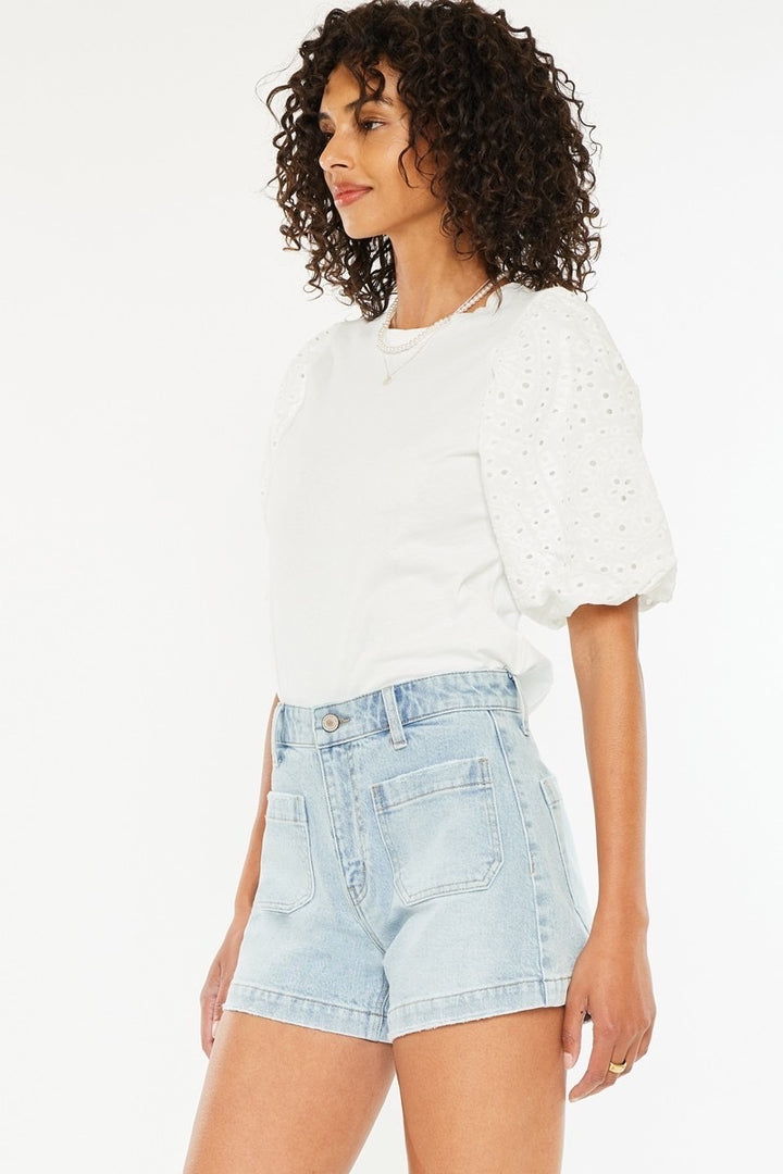 Rhett High Rise A-Line Trouser Denim Shorts