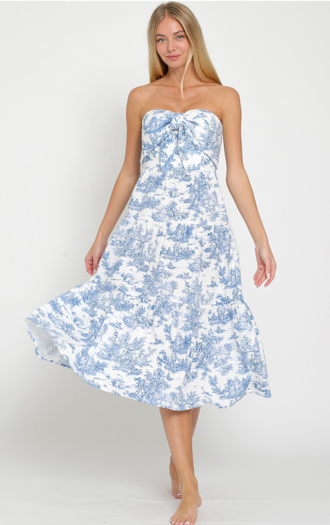 contemporary midi dresses In Paris Tiered Midi Dress Medium
