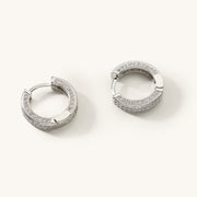 Winona Pave Hoop Earrings: Silver