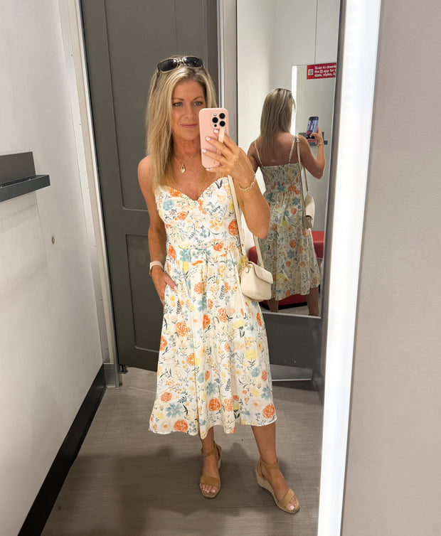 Garden Tea Party Belted Midi Dress