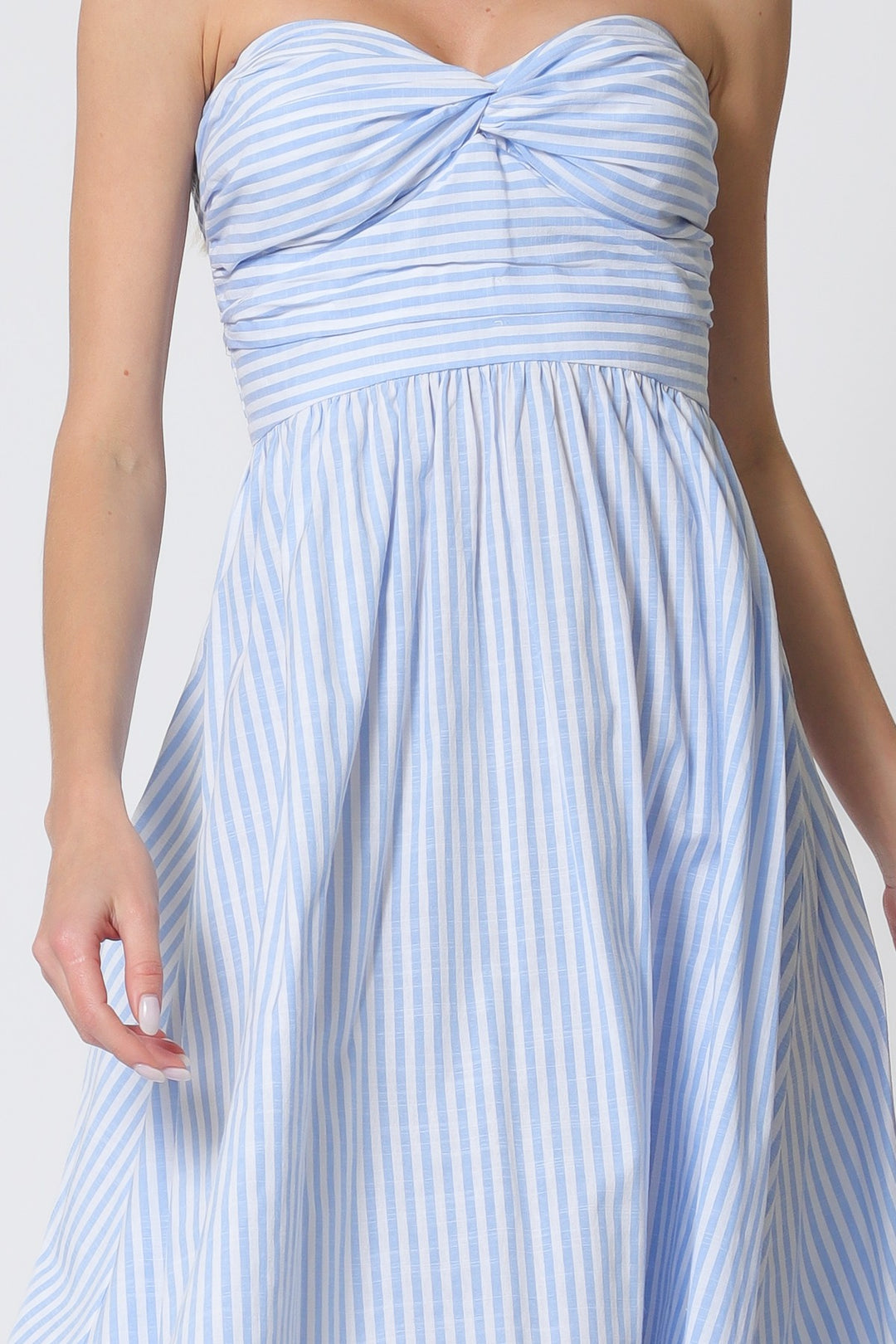 Delilah Smocked Stripe Midi Dress