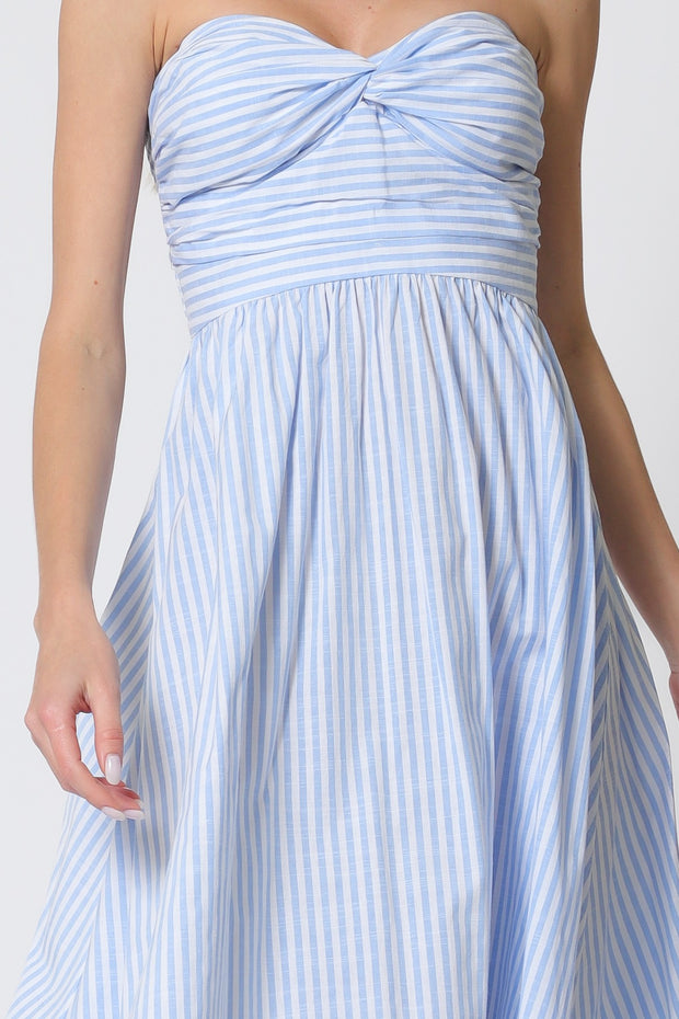 Delilah Smocked Stripe Midi Dress