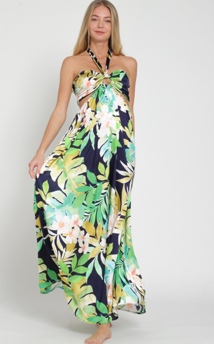 Beach Sunrise Halter Maxi Dress Small Beach Sunrise Halter Maxi Dress Small
