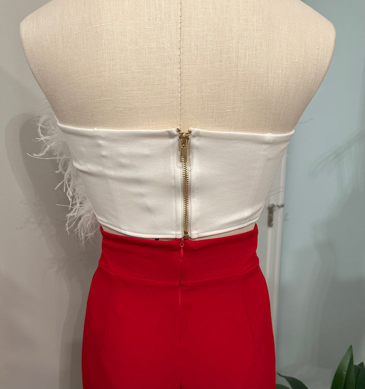 Flirty &amp; Festive Feather Crop Top