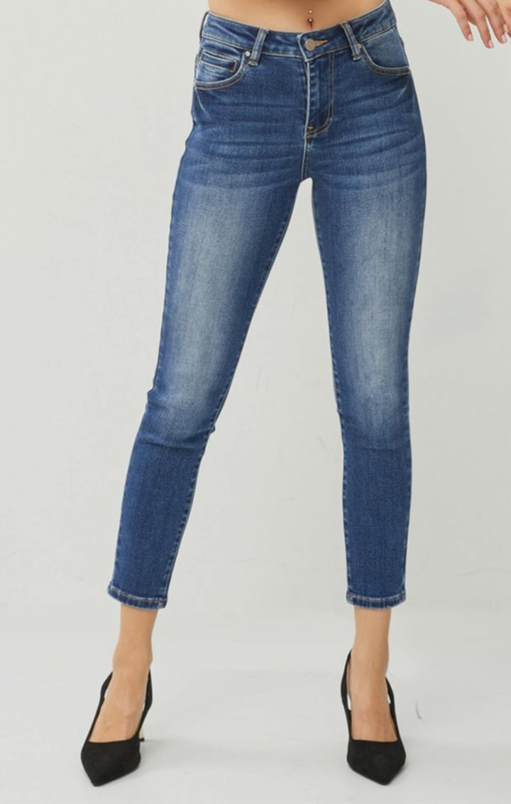 Collette High Rise Ankle Skinny Jeans: Dark