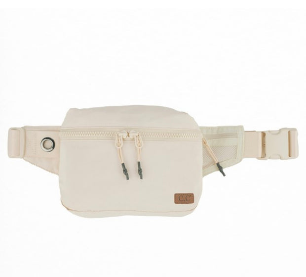 CC BRAND XL Zippered Belt Bag: Beige