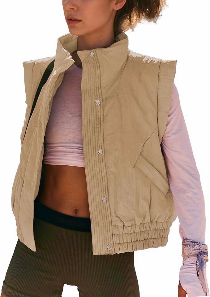 Marley Puffer Vest: Khaki