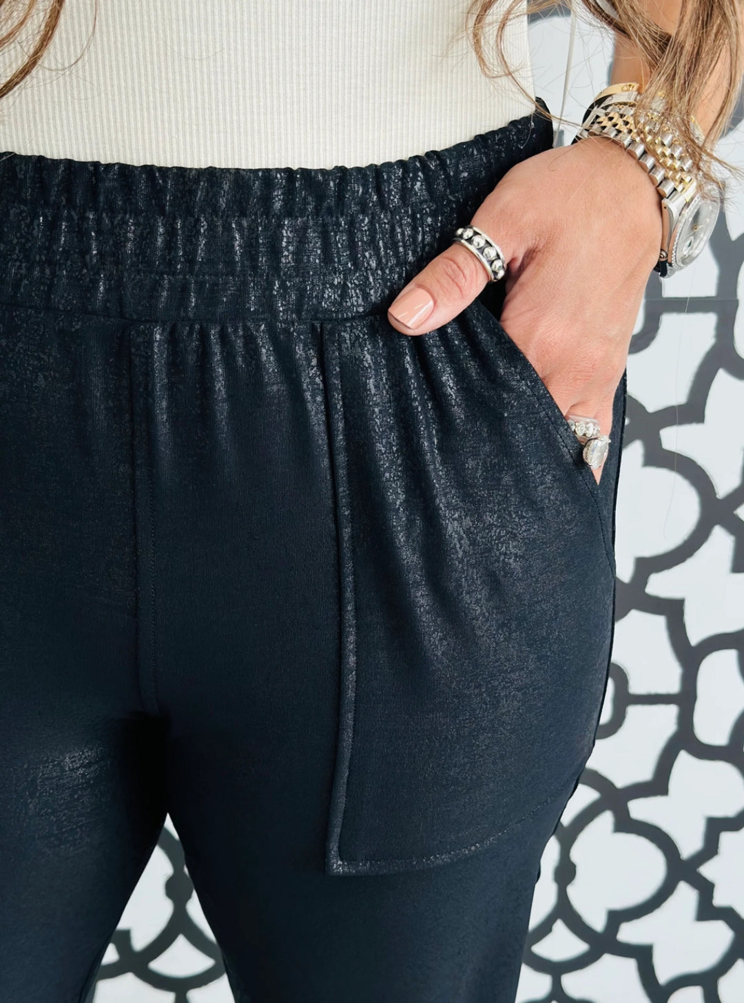 Sydney Pebbled Faux Leather Jogger
