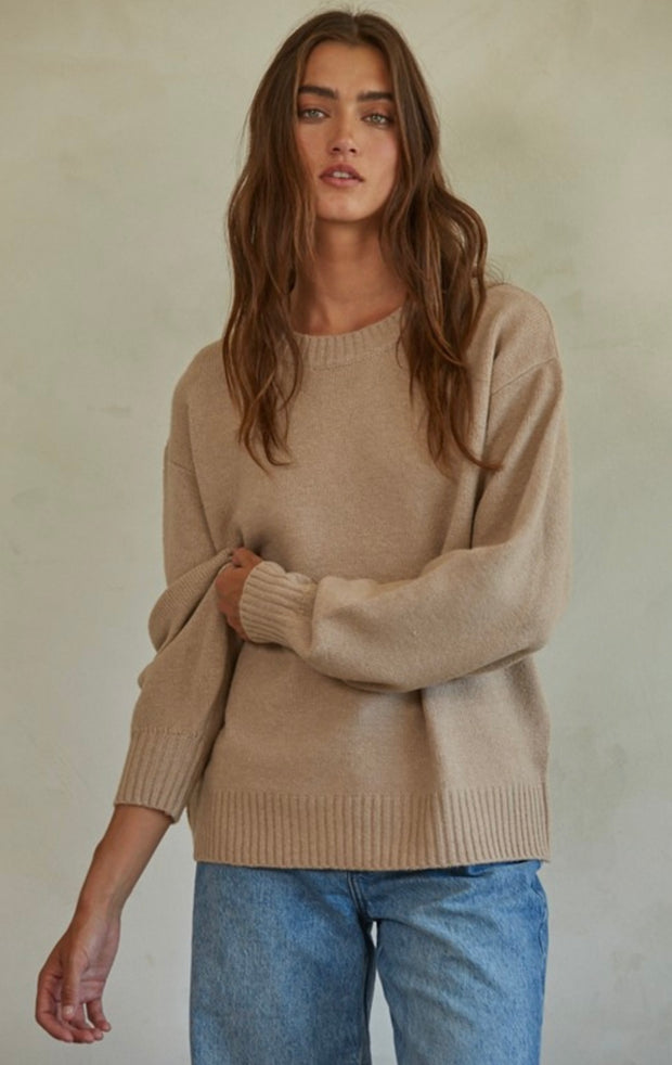 Diana Pullover Sweater: Tan