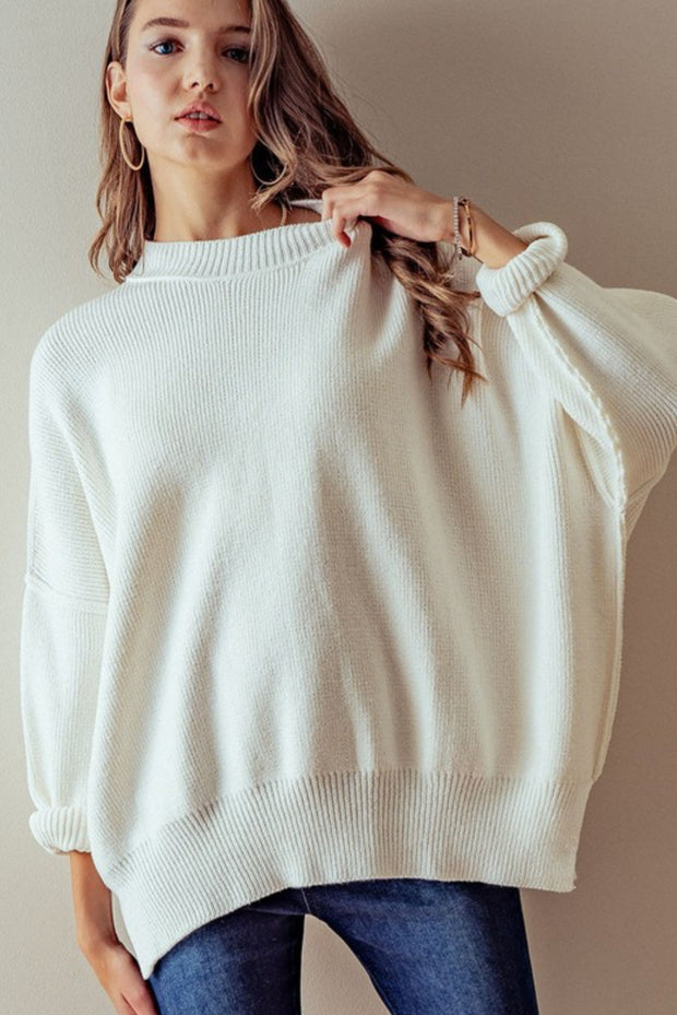 Evie Oversized Sweater: Ivory