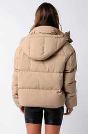 Sabra Puffer Jacket: Taupe