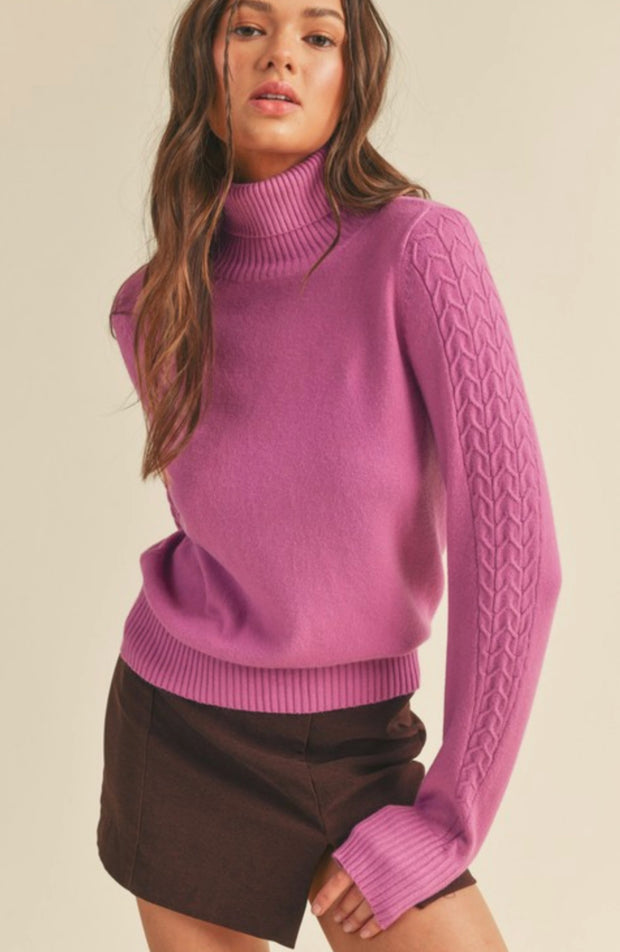 Love In Bloom Turtleneck Sweater: Orchid