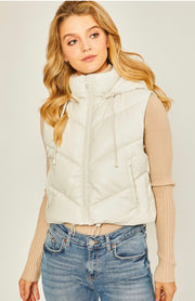 Marley Puffer Vest: Off White