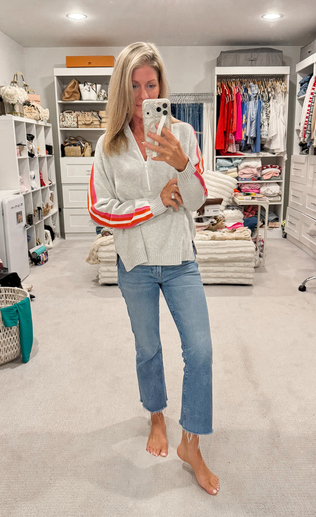 Catch Me If You Can 1/2 Zip Cotton Sweater