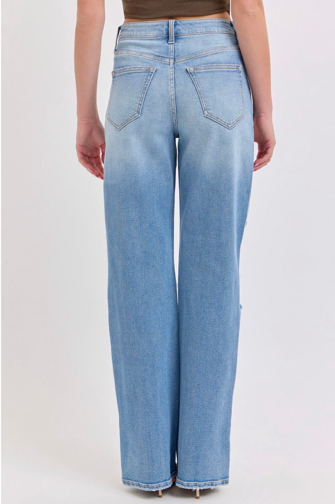 Zoe High Rise Distressed Dad Jeans
