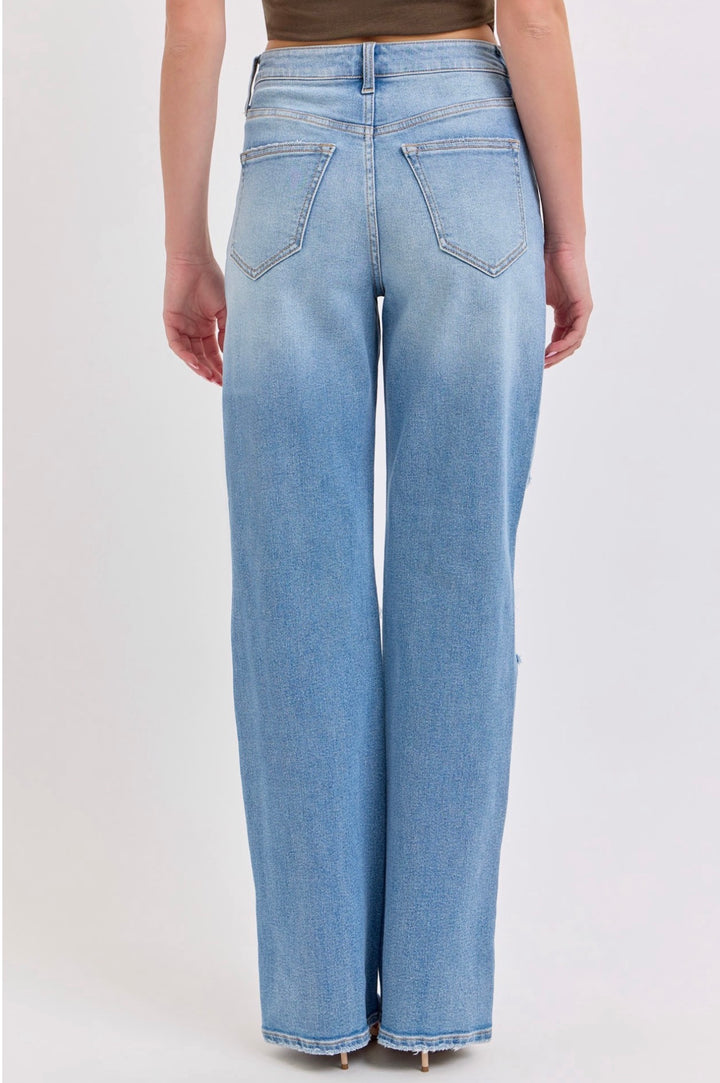 Zoe High Rise Distressed Dad Jeans